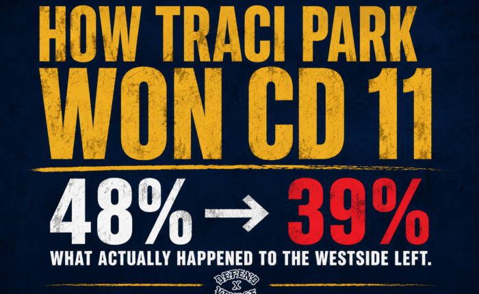 Graphic that says "How Traci Park won CD 11."