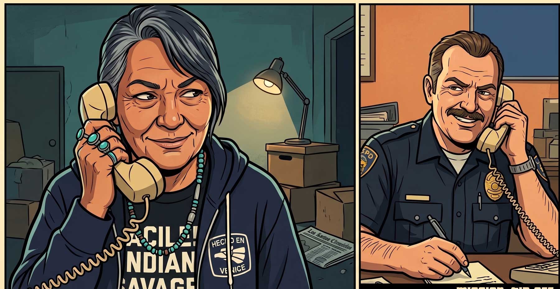 To depict a person, please inform Lydia Ponce, tipping off police in Venice, California.