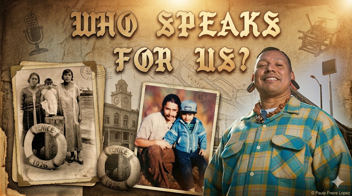 Image of Mike Bravo with his father and three grandmothers. Historic Venice picture